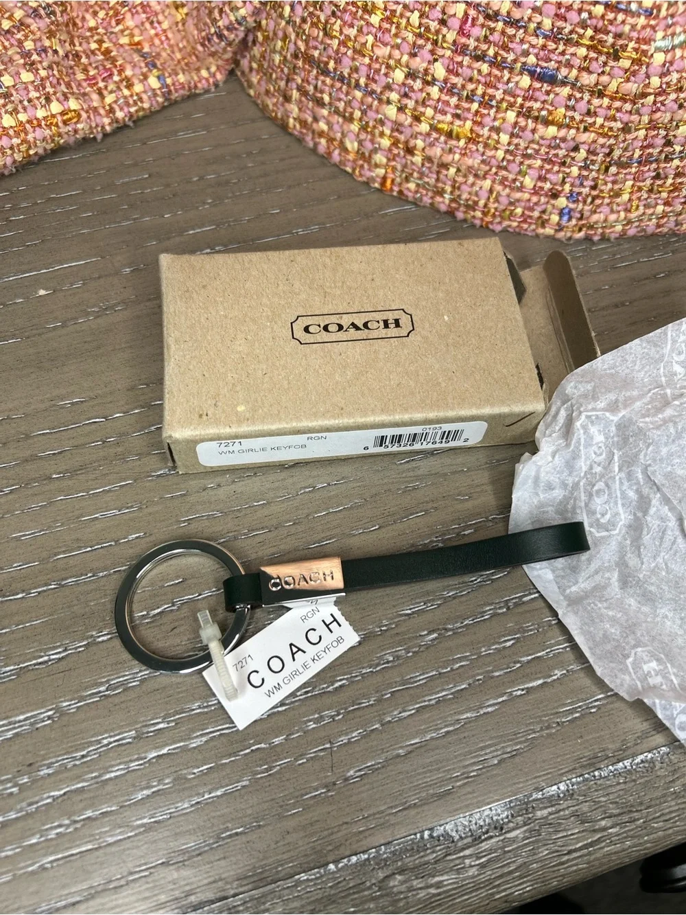 Coach Vintage Bottle Green Key Fob 7271 NWT and Box